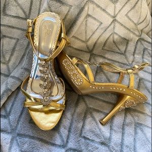 Metallic gold Slingback heels size 7